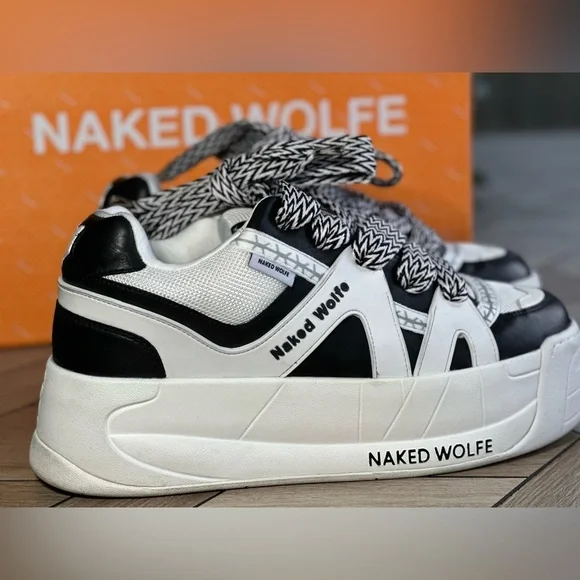 Original Naked Wolfe Black and White Unisex Sneakers - Picture 4 of 17